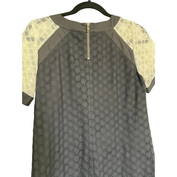 Girls from Savoy by Anthropologie Molina Eyelet Shift Dress Size S Cream/Black - Picture 6 of 7